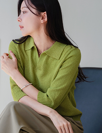 May Open Collar Knitwear Korea