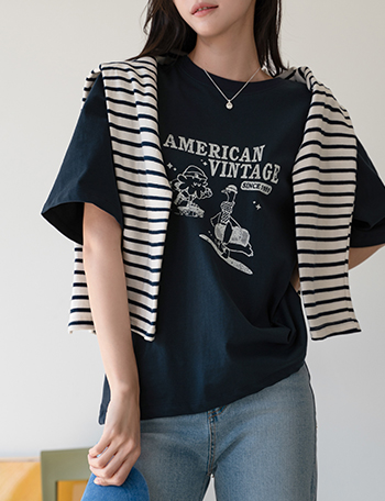 Rikaboard Short-Sleeved Printed T-Shirt Korea