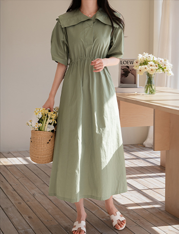 Cera Collar Rustling Dress Korea