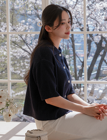Ove Collar Neck Short-sleeved Lnitwear Korea