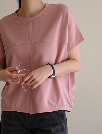 Stretchy Span Short-sleeve T-shirt Korea