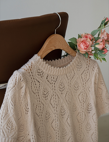 Punching Wave Short-sleeve Knitwear Korea