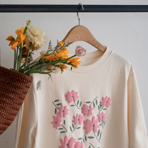 Flower Foam Printing T-shirt