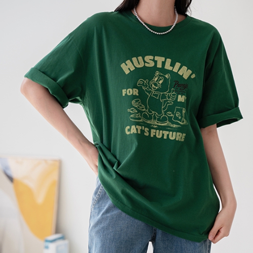 Hustling Printed Short-Sleeved T-Shirt