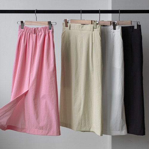 Rustling Back Slit Span Straight Skirt