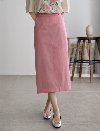 Rustling Back Slit Span Straight Skirt Korea