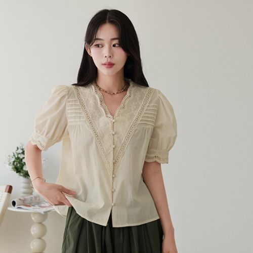 Wave V Embroidered Blouse