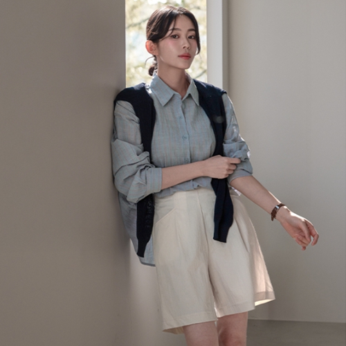 Lyles pintuck half-length pants