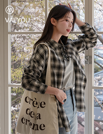 [valyou] Mind Check Loose Shirt Korea