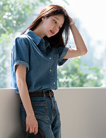 Pocket Rollup Short-sleeve Shirt Korea