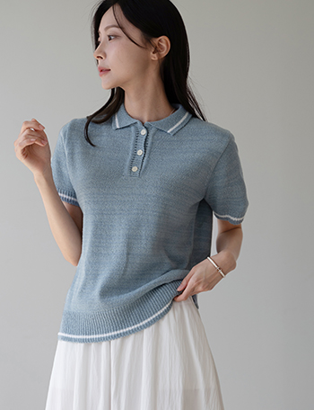Pony Boucle Button Collar Knitwear Korea