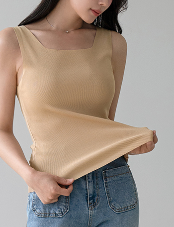 Airy Square Neck Sleeveless Korea