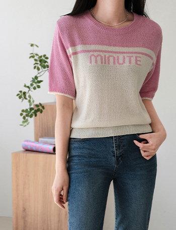 Minute Round Short-sleeve Knitwear Korea