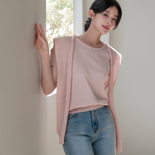 Sento Cape Set Short-Sleeved Knitwear