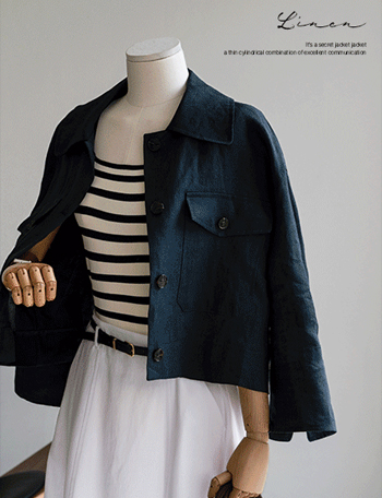 Bijou Linen Pintuck Jacket Korea
