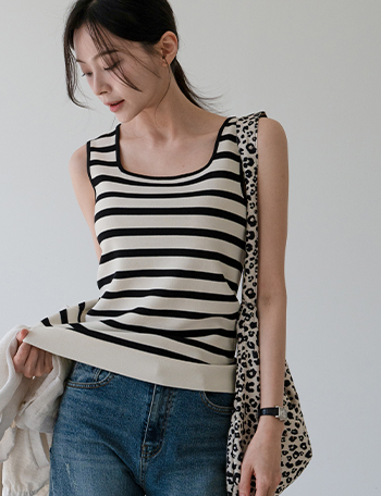Danvi Square Sleeveless Shirts Knitwear Korea