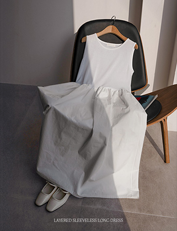 Layered Sleeveless shirts Long Dress Korea