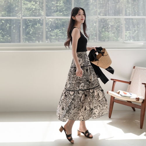 Paisley Hepburn Banding Skirt