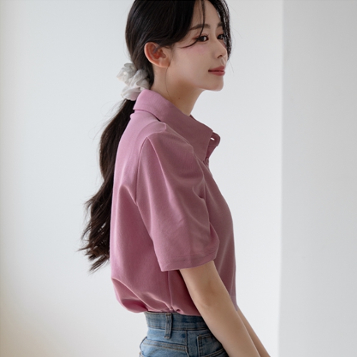 Round Collar Short-sleeve T-shirt