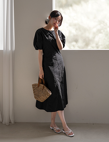 Modern Puff Incision Dress Korea