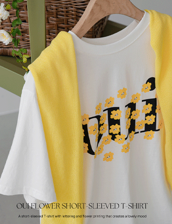 Oui Flower Short-sleeve T-shirt Korea