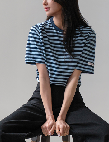 Marni Patch horizontal striped T-shirt Korea