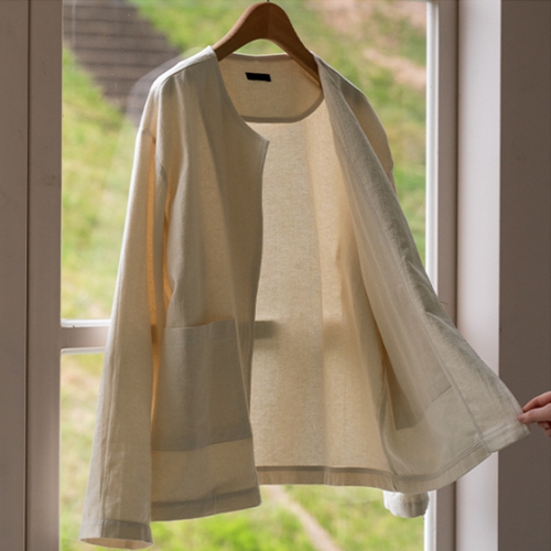 No Button Big Pocket Open Jacket