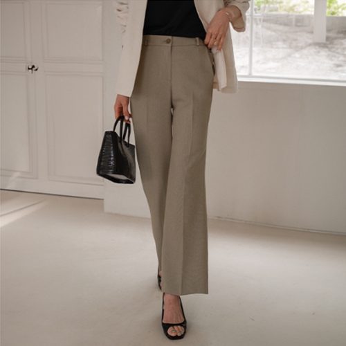 Check Back Banding Boot cut Slacks