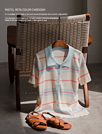 Pastel Reta Color matching Cardigan Korea