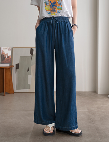 Cool Slosh Banding Tencel Pants Korea