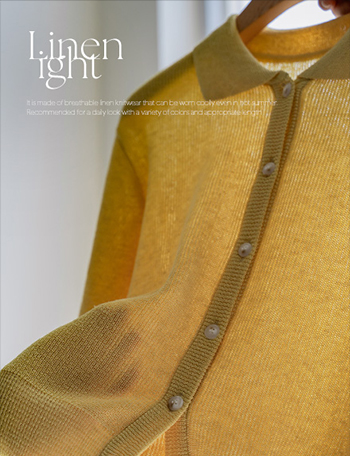 Ray Linen Collar Knitwear Cardigan Korea