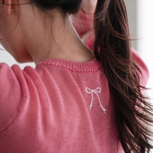 Rhea Back Ribbon Embroidery Cardigan