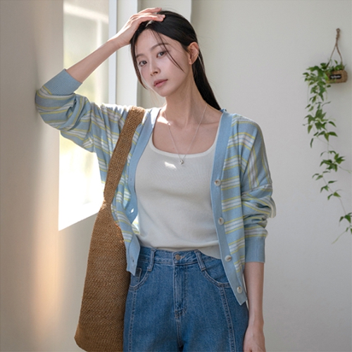 Summer Linen Stripe Cardigan