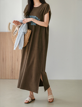 Terry Printing Long Dress Korea