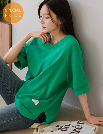 [Special Sale] Over Half-length Patch Sweatshirt Korea