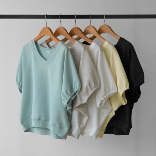 V-neck Stingray Short-sleeve sweatshirt