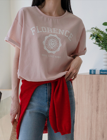 Plus Linen String Short-sleeve T-shirt Korea
