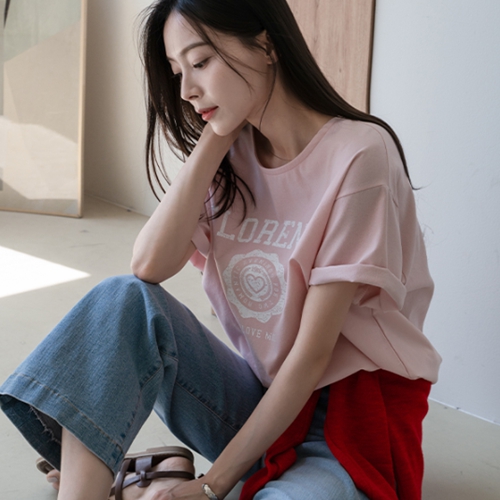 Plus Linen String Short-sleeve T-shirt