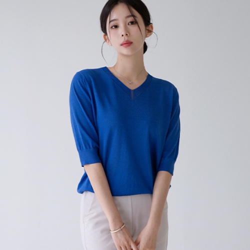 Slosh V-neck short-sleeved knitwear
