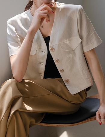 Shorts V Linen Jacket Korea