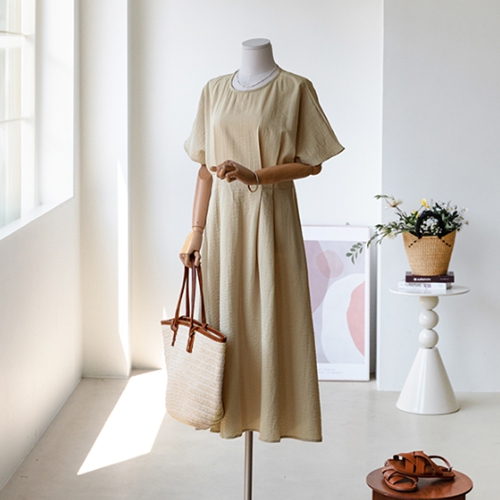 Waist Pintuck Slosh Dress