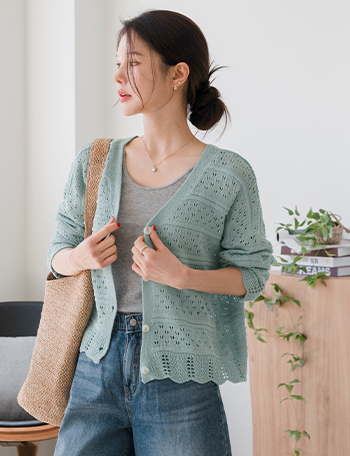 Summer Time Punching Net Cardigan Korea