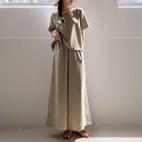 Formal Back Button Short-sleeve Pants Set