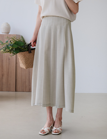 Banding Aline Wrinkles Pleats Skirt Korea