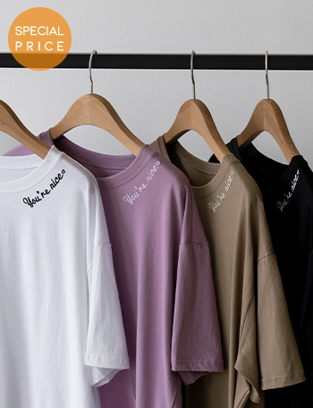 [Special Sale] Silket Round Embroidery Short-sleeve T-shirt Korea