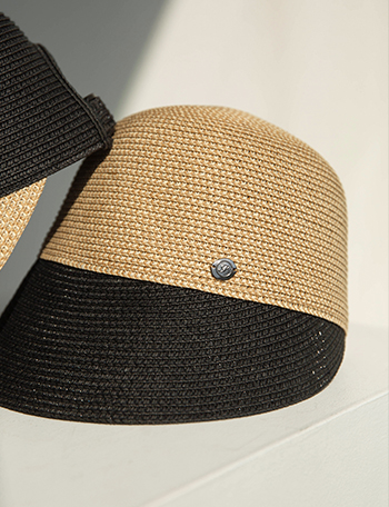 Color Matching Raffia Velcro Ratan Hat Korea