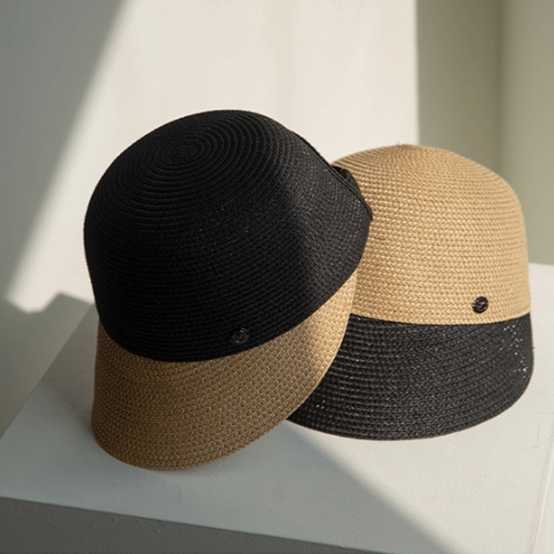 Color Matching Raffia Velcro Ratan Hat