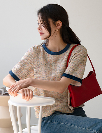Muse Tweed Short-sleeve Blouse Korea