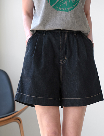 Nonfade Two-pin tuck Back Banding Shorts Korea