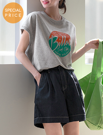 [Special Sale] Billow Cap Sleeve Short-sleeve T-shirt Korea